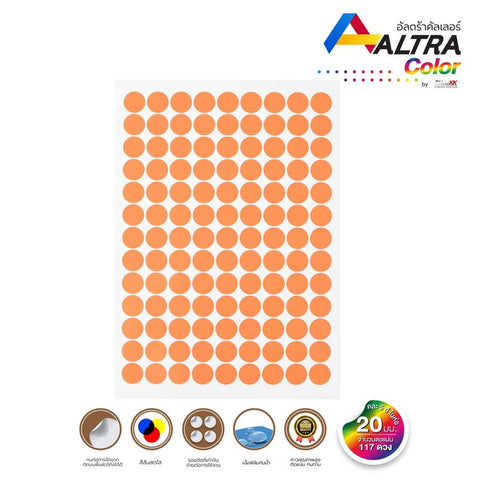 สติกเกอร์พีวีซีวงกลม ขนาด 20MM 5แผ่น/Pack