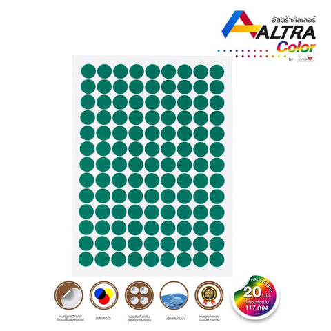 สติกเกอร์พีวีซีวงกลม ขนาด 20MM 5แผ่น/Pack