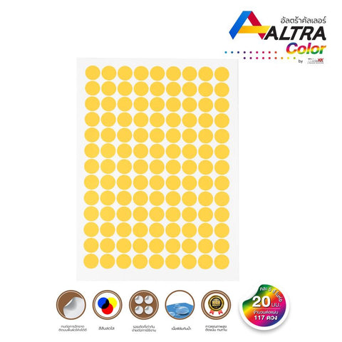 สติกเกอร์พีวีซีวงกลม ขนาด 20MM 5แผ่น/Pack