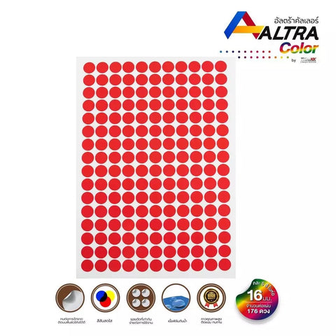 สติกเกอร์พีวีซีวงกลม ขนาด 16MM 5แผ่น/Pack