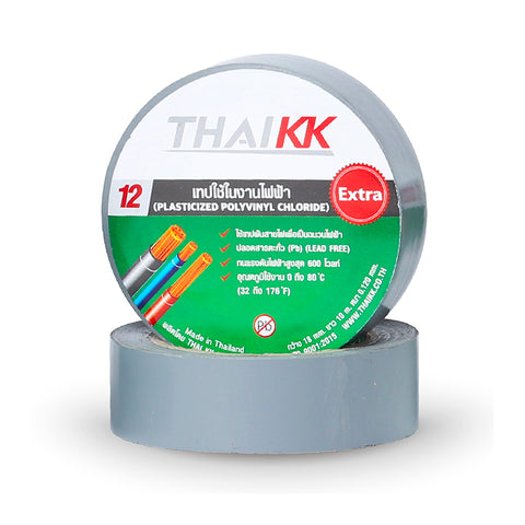 เทปพันสายไฟ สีเทา PVC Electrical Color Tape 18 มม. x 10 เมตร