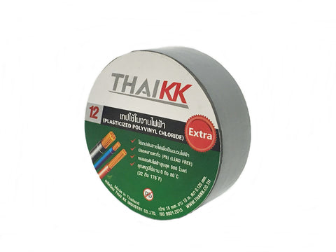 เทปพันสายไฟ สีเทา PVC Electrical Color Tape 18 มม. x 10 เมตร